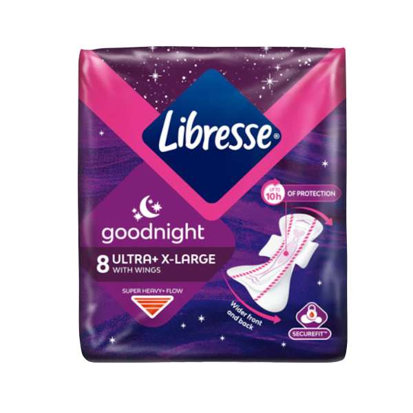 Нов-проект-1-9 Дамски превръзки Libresse Ultra Goodnight Extra Large 8бр - Image 1