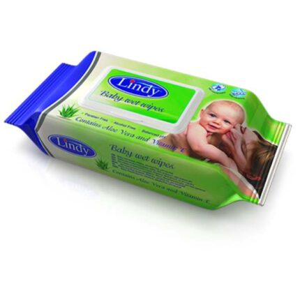 Бебешки мокри кърпички Lindy Алое Вера - С капак 64бр