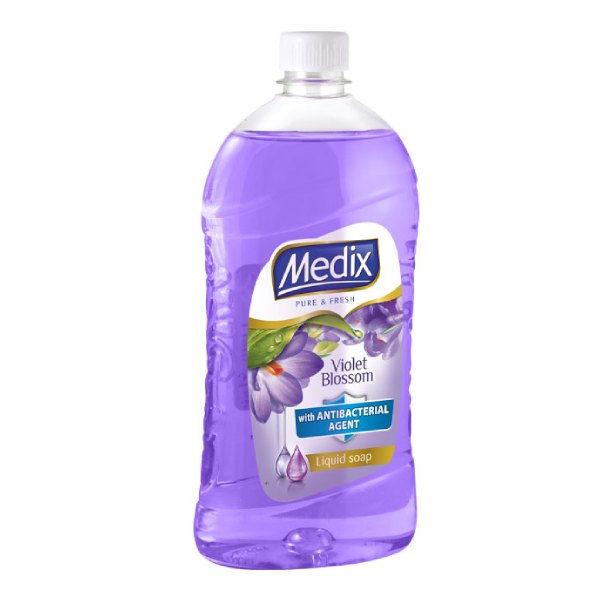 Нов-проект-4-22 Течен сапун Medix Pure & Fresh Violet Blossom + антибактериална съставка Пълнител - Image 1