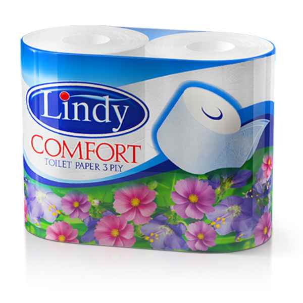 Нов-проект-4-5 Тоалетна хартия Lindy Comfort 4бр - Image 1