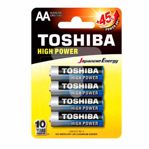 Нов-проект-65 Батерии Toshiba High Power LR6 AA 1.5V 4бр - Image 1